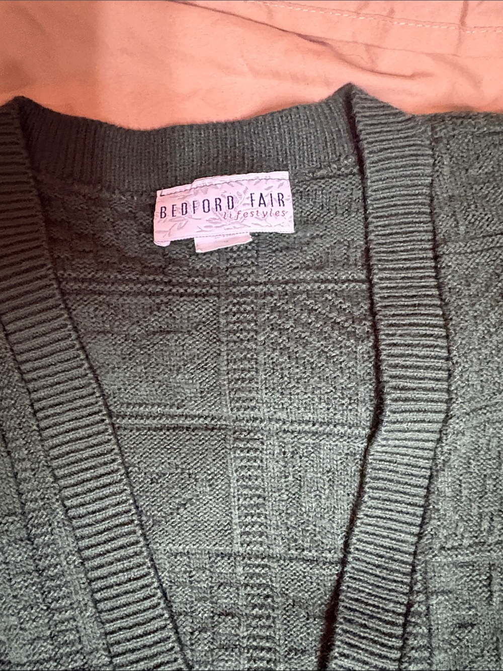 Vintage Forest Green Knit Button-Up Sweater Vest - Picture 3 of 4